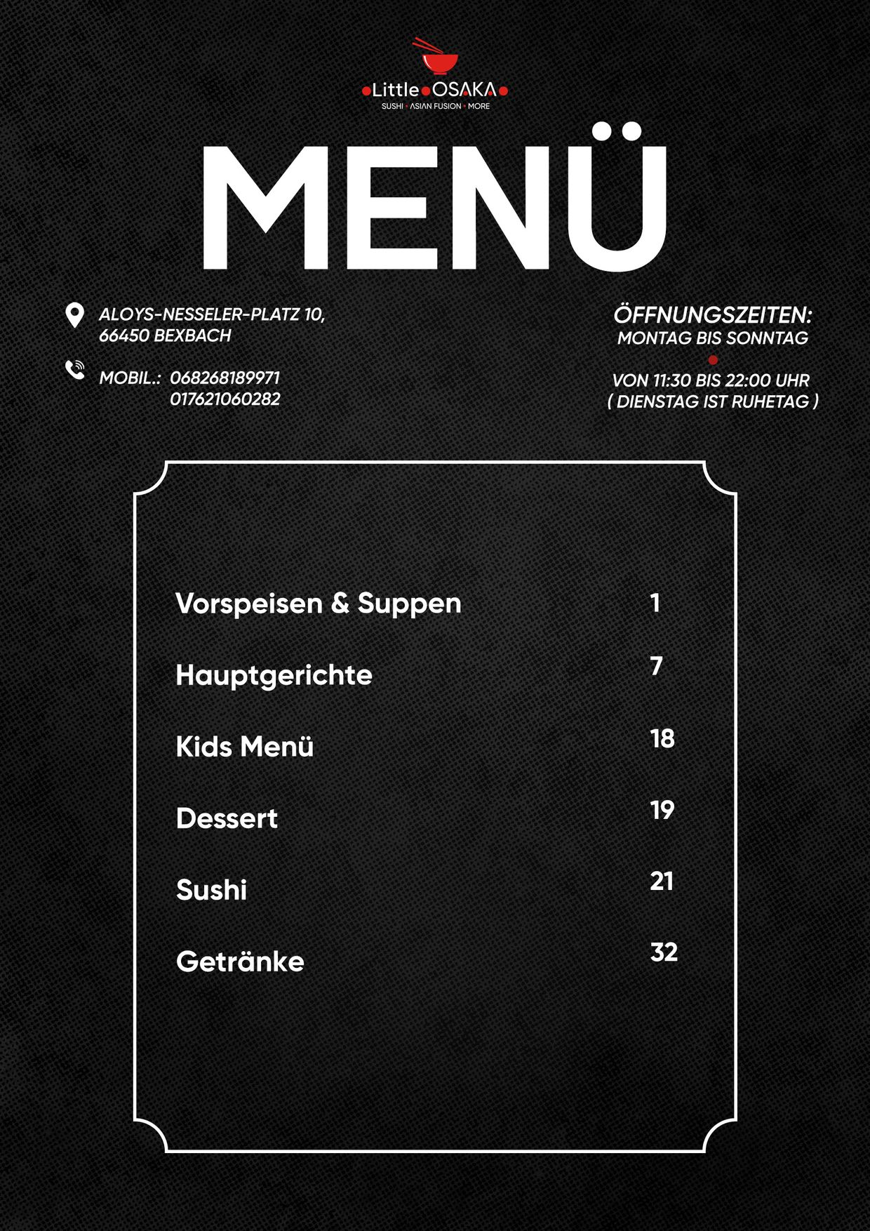 Menu catalogue 1